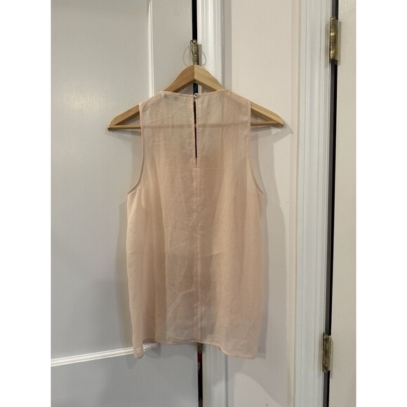 Guess Womens S Pale Peach pink Sleeveless Tank Top Sheer Panel Blouse Flowy - Picture 4 of 6